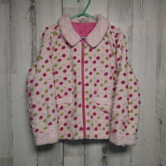 Hanna Andersson Girls Size 120 Pink Polka Dot Jacket - Picture 1 of 7